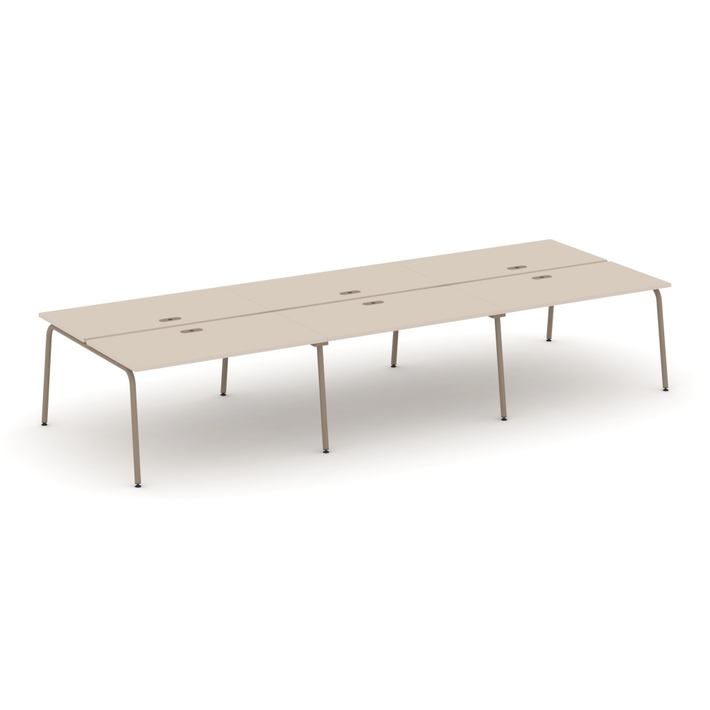 Рабочая станция на 6 мест Эстетика 4140*1500*750 Эстетика Капучино